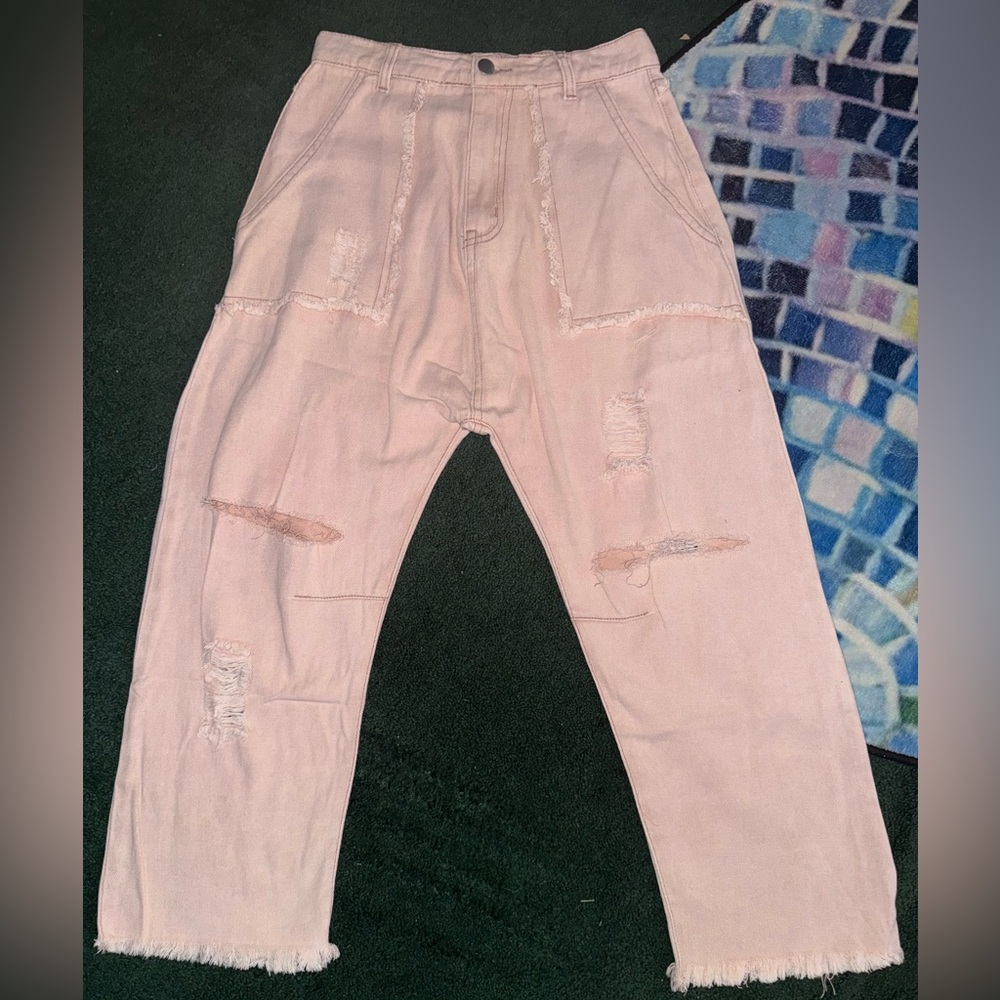 POL‎ Women's Blush High Rise Distressed Jeans - Small - NWOT
